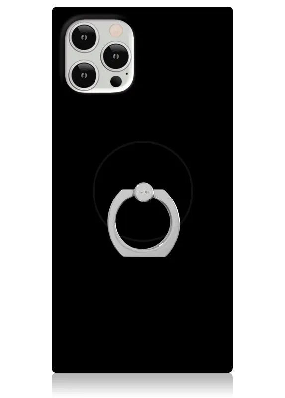 Black Patent Adhesive Phone Ring Stand