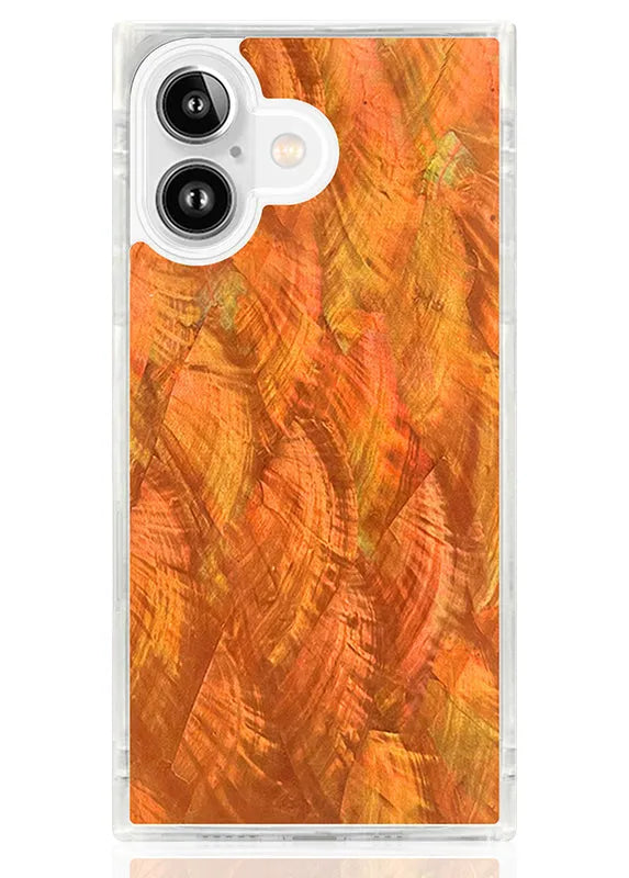 SQUARE® Orange Mother of Pearl iPhone Case