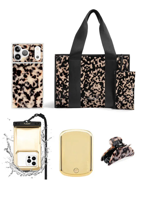 Blonde Tortoise Everyday Tote Bag Bundle Set