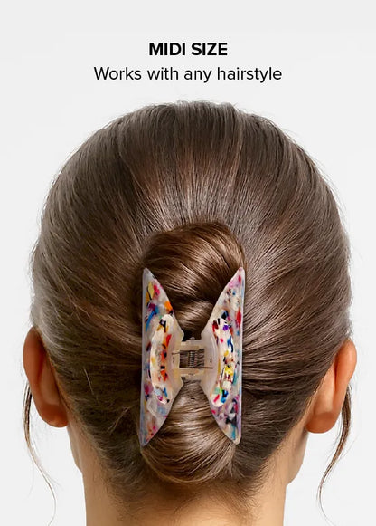Rainbow Confetti Tortoise Shell Claw Clip
