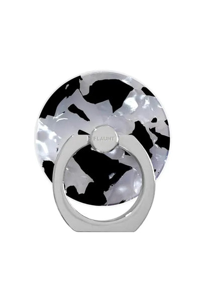 Black & White Tortoise Shell Adhesive Phone Ring Stand