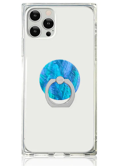 Blue Mother of Pearl Adhesive Phone Ring Stand