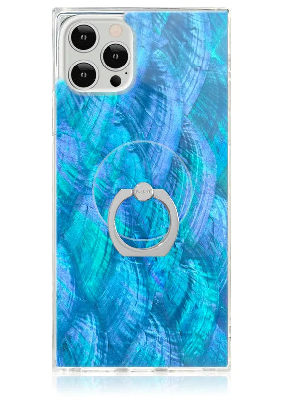 Blue Mother of Pearl Adhesive Phone Ring Stand