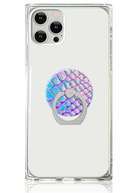 Iridescent Crocodile Faux Leather Adhesive Phone Ring Stand