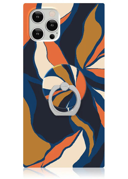 Navy Blossom Adhesive Phone Ring Stand