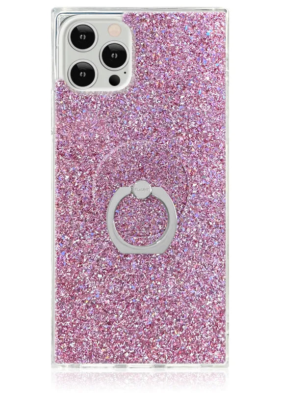 Pink Glitter Adhesive Phone Ring Stand