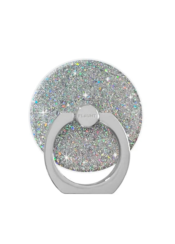 Silver Glitter Adhesive Phone Ring Stand