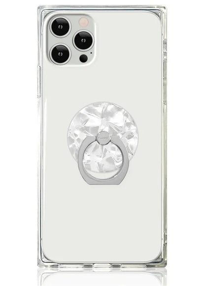 White Pearl Adhesive Phone Ring Stand