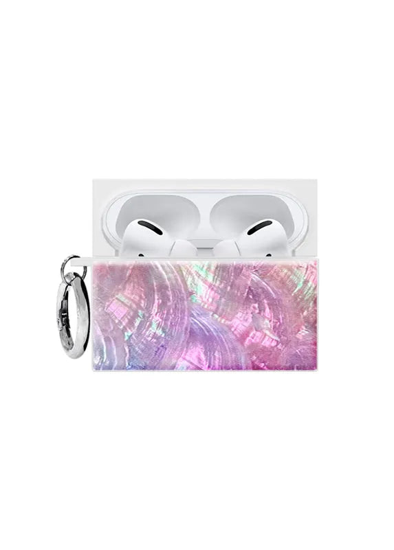 SQUARE® Pink Mother of Pearl AirPods Case