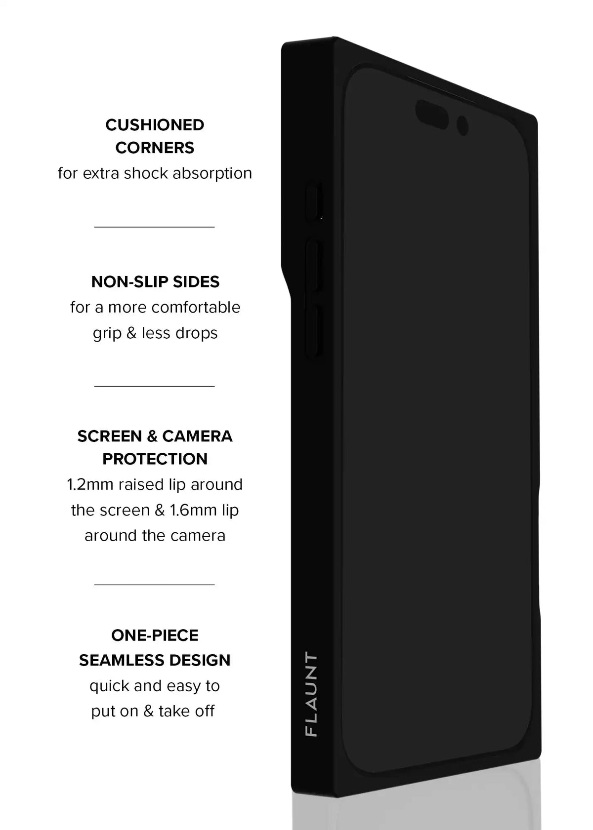 SQUARE® Black Crocodile Faux Leather iPhone Case