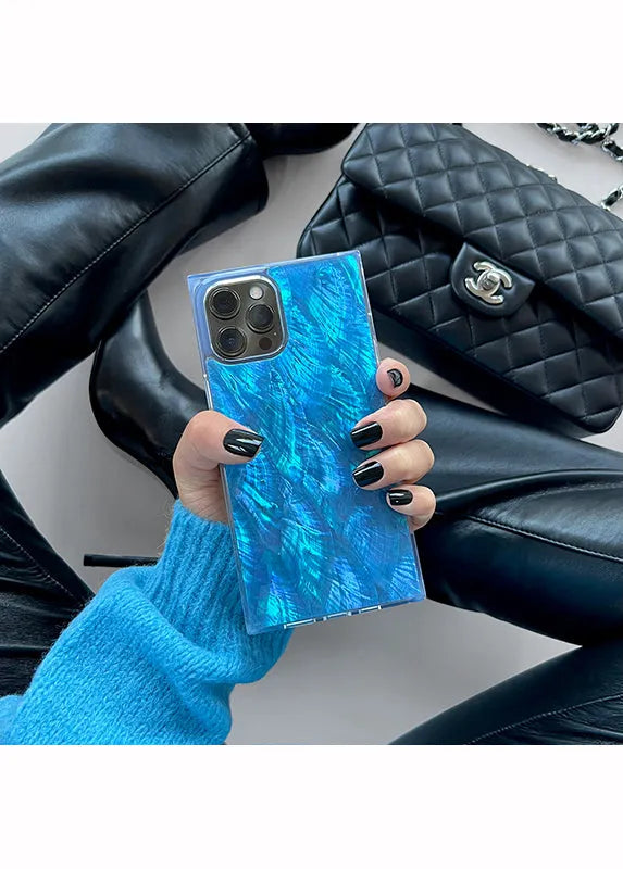 SQUARE® Blue Mother of Pearl iPhone Case