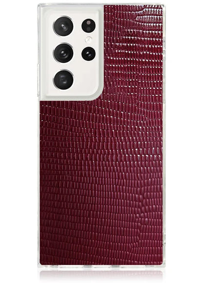 SQUARE® Burgundy Lizard Faux Leather Galaxy Case