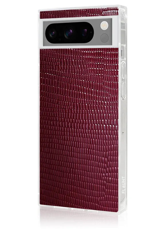 SQUARE® Burgundy Lizard Faux Leather Pixel Case