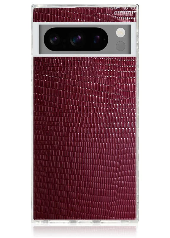 SQUARE® Burgundy Lizard Faux Leather Pixel Case