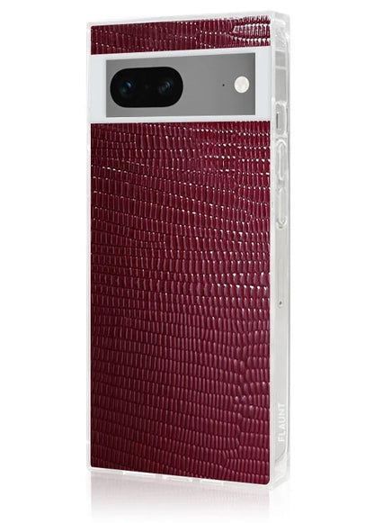 SQUARE® Burgundy Lizard Faux Leather Pixel Case