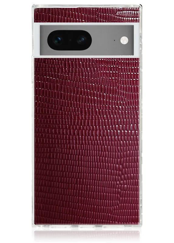SQUARE® Burgundy Lizard Faux Leather Pixel Case
