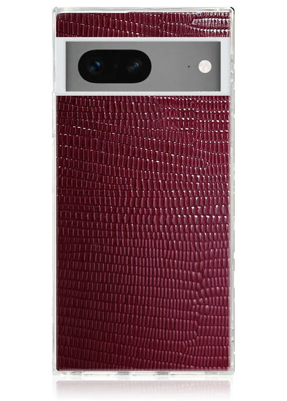 SQUARE® Burgundy Lizard Faux Leather Pixel Case