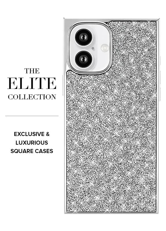 Elite Collection - SQUARE® Silver Crystal Elegance iPhone Case