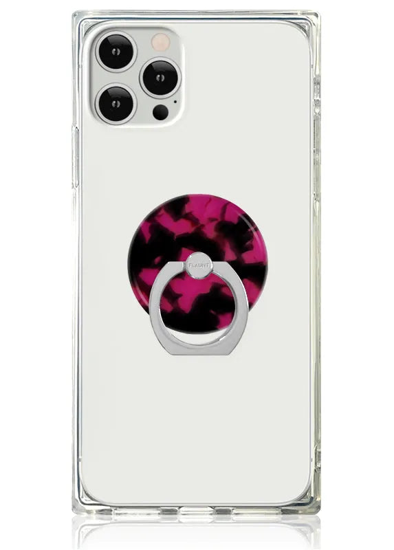 Raspberry Tortoise Shell Adhesive Phone Ring Stand