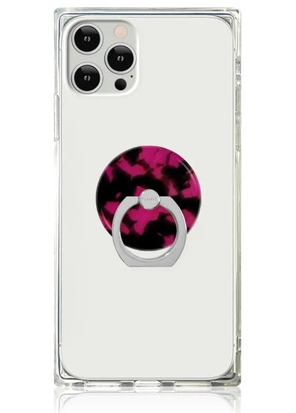 Raspberry Tortoise Shell Adhesive Phone Ring Stand