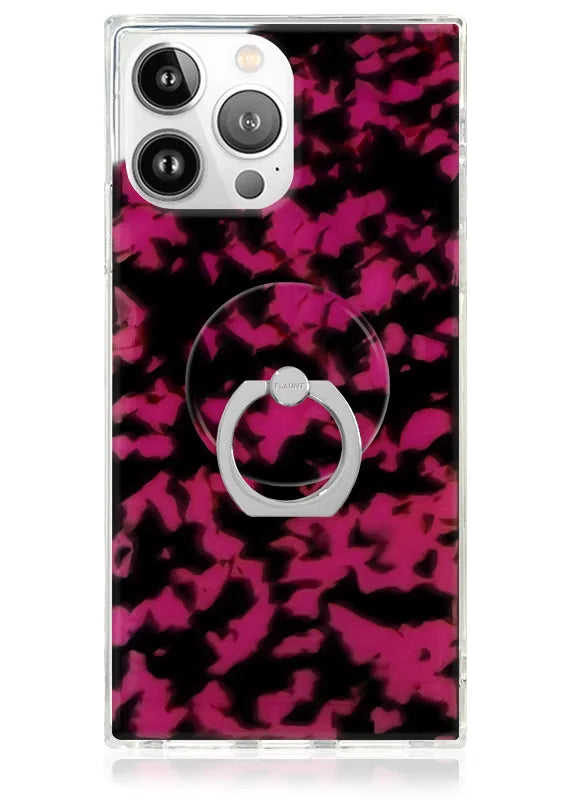 Raspberry Tortoise Shell Adhesive Phone Ring Stand