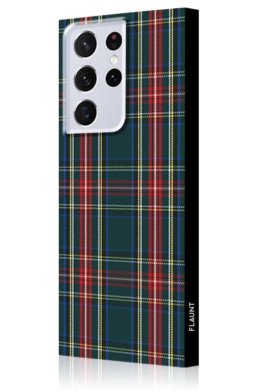 SQUARE® Green Plaid Galaxy Case