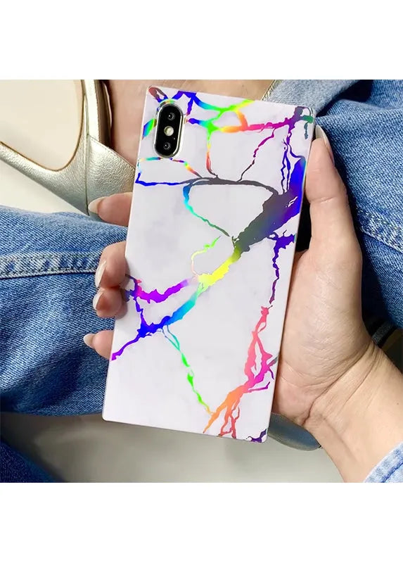SQUARE® Holographic Marble iPhone Case