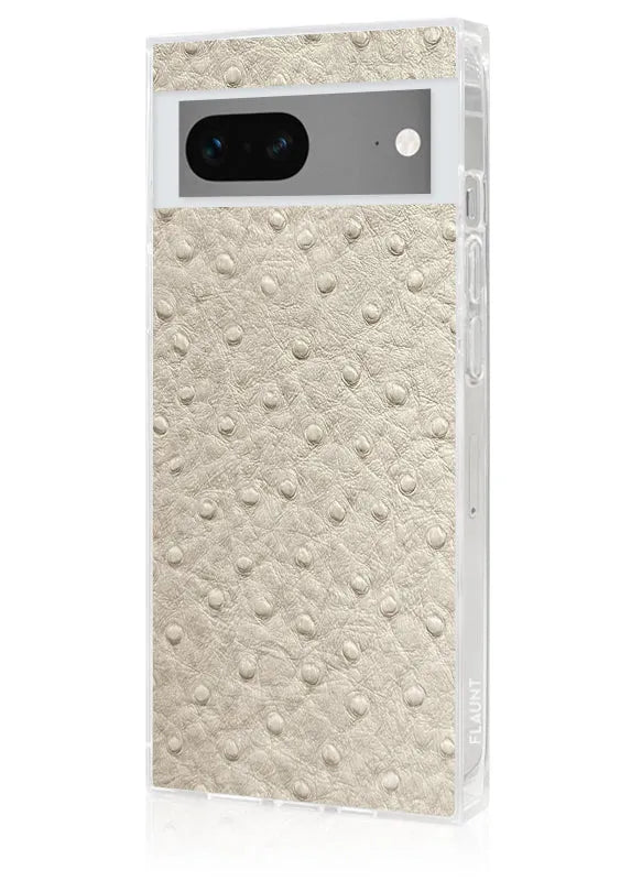 SQUARE® Ivory Ostrich Faux Leather Pixel Case