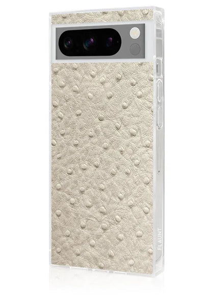 SQUARE® Ivory Ostrich Faux Leather Pixel Case