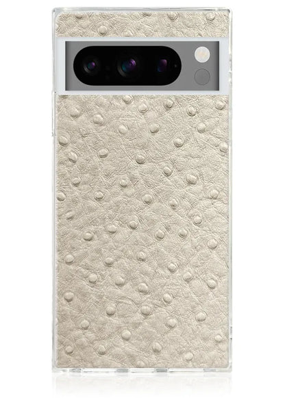 SQUARE® Ivory Ostrich Faux Leather Pixel Case