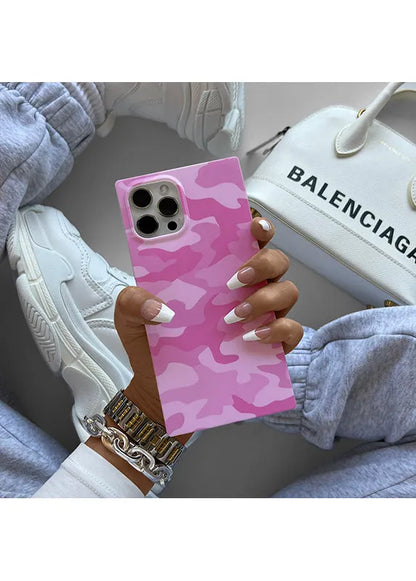 SQUARE® Matte Pink Camo iPhone Case