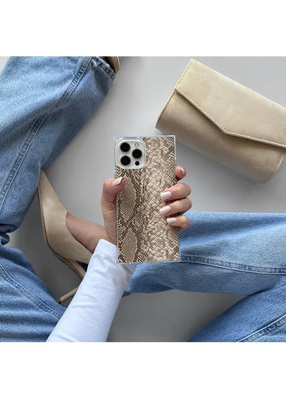 SQUARE® Nude Python Faux Leather iPhone Case