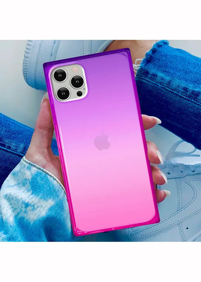 SQUARE® Pink Purple Clear Ombre iPhone Case