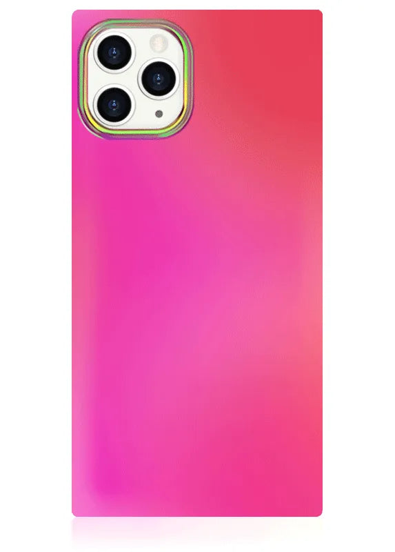 SQUARE® Pink Iridescent Satin iPhone Case