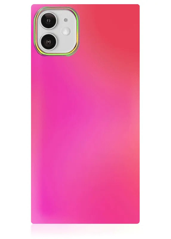 SQUARE® Pink Iridescent Satin iPhone Case
