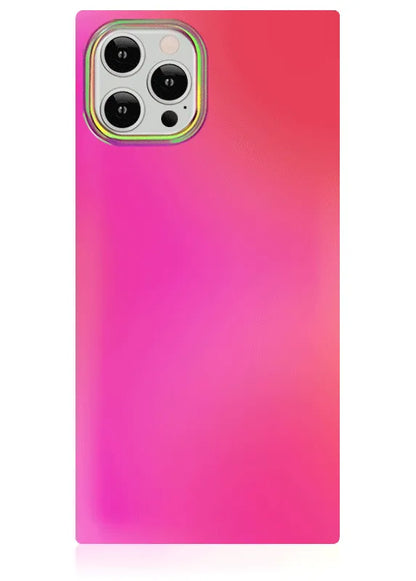 SQUARE® Pink Iridescent Satin iPhone Case