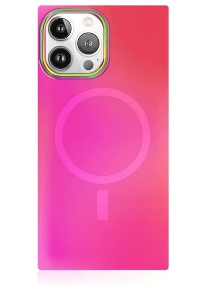 SQUARE® Pink Iridescent Satin iPhone Case