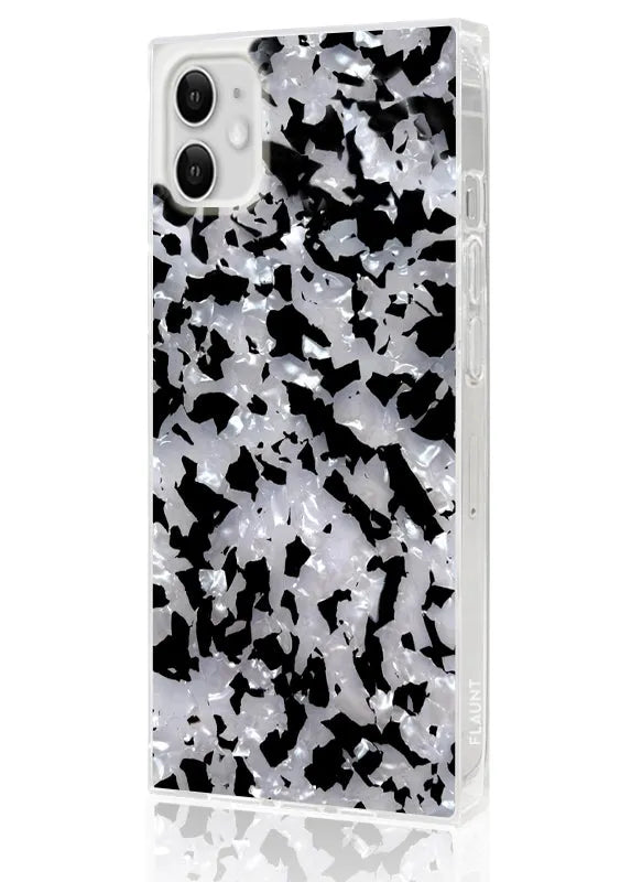 SQUARE® Black & White Tortoise Shell iPhone Case