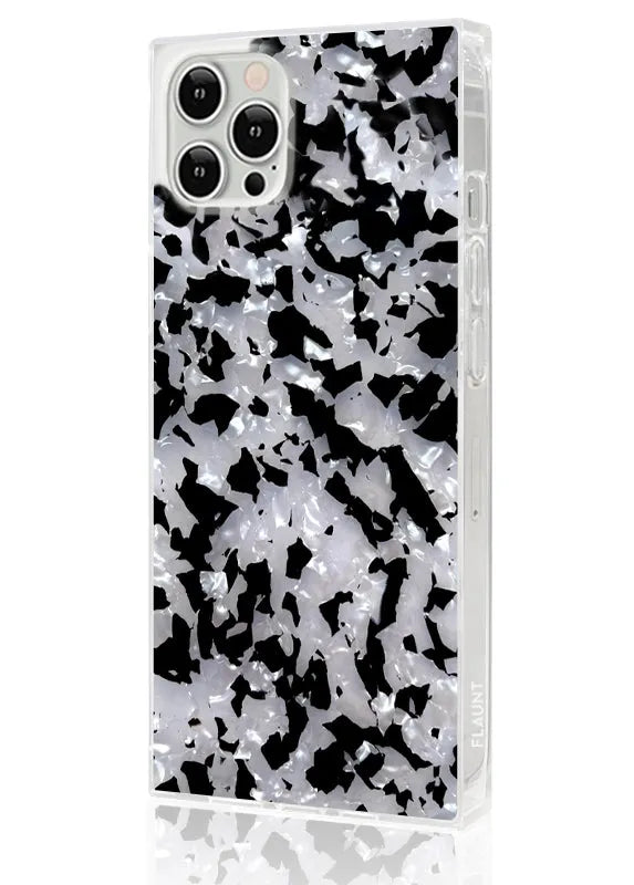 SQUARE® Black & White Tortoise Shell iPhone Case