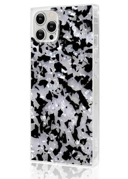 SQUARE® Black & White Tortoise Shell iPhone Case