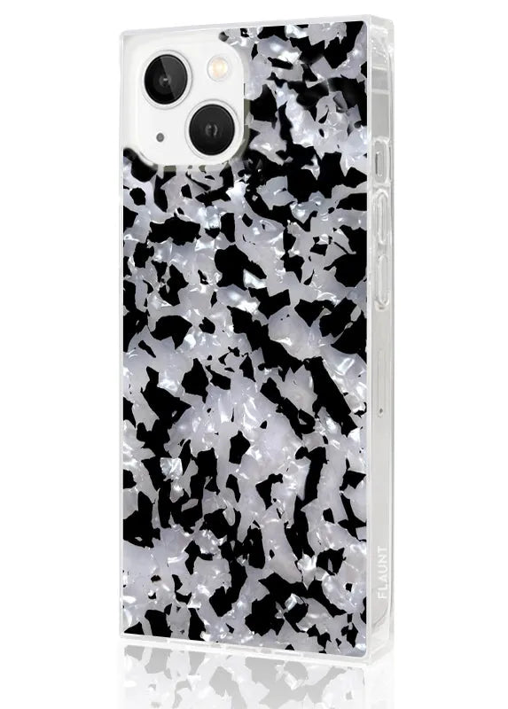SQUARE® Black & White Tortoise Shell iPhone Case
