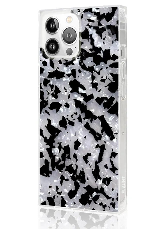 SQUARE® Black & White Tortoise Shell iPhone Case