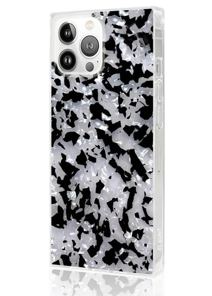 SQUARE® Black & White Tortoise Shell iPhone Case