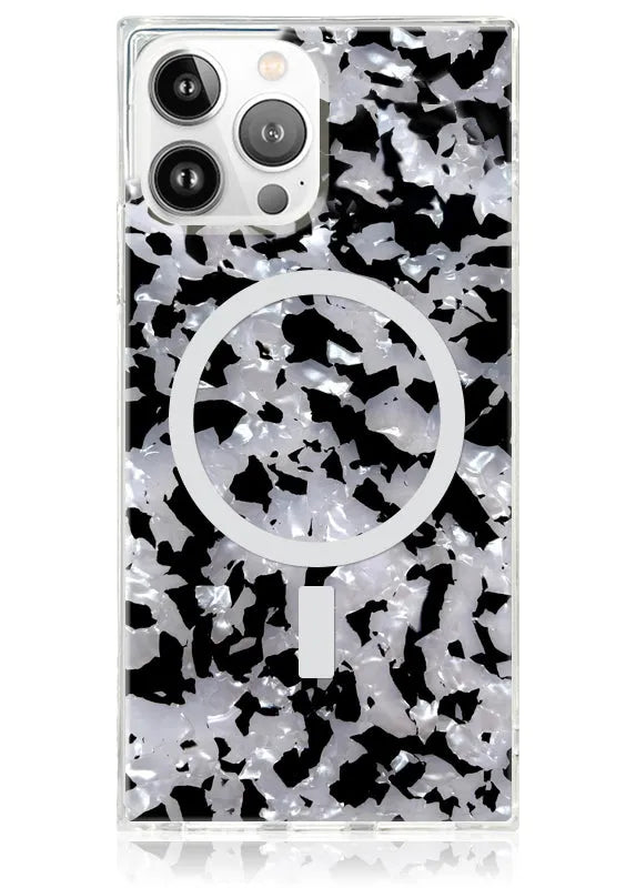 SQUARE® Black & White Tortoise Shell iPhone Case