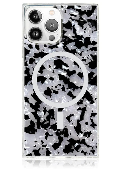 SQUARE® Black & White Tortoise Shell iPhone Case
