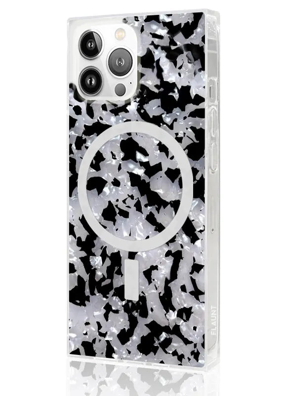 SQUARE® Black & White Tortoise Shell iPhone Case