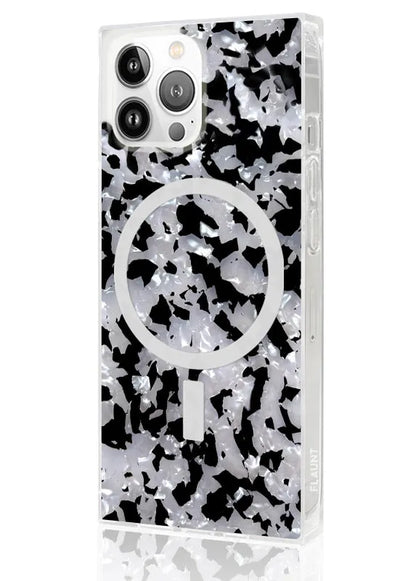 SQUARE® Black & White Tortoise Shell iPhone Case