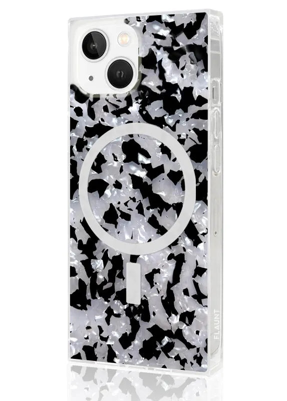 SQUARE® Black & White Tortoise Shell iPhone Case