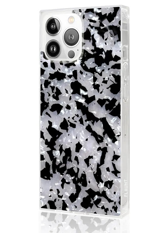 SQUARE® Black & White Tortoise Shell iPhone Case