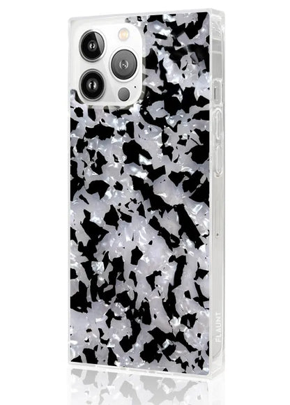 SQUARE® Black & White Tortoise Shell iPhone Case